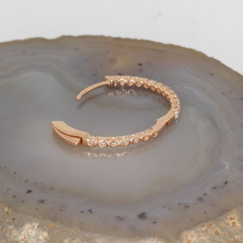 Wert 2890 € Brillant Creolen (0,70 carat) in 585er 14 K Roségold - H1390