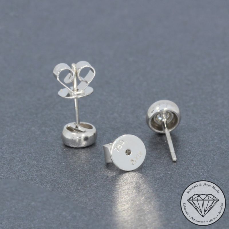 Wert 1090 € Solitär Brillant Ohrstecker Ohrringe (0,20 carat) in 750er 18 K Weißgold - H140