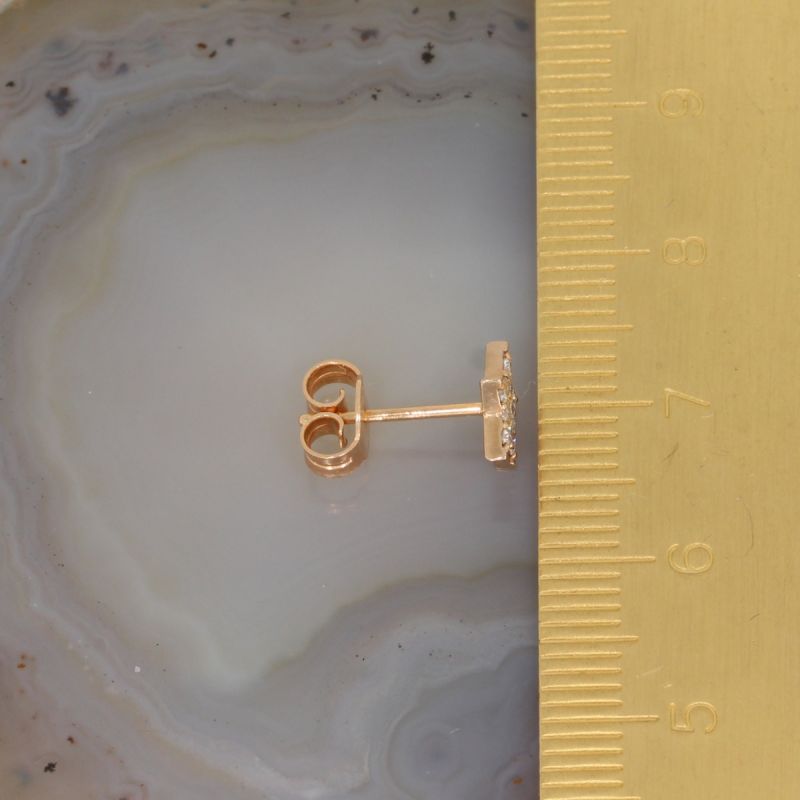 Wert 1490 € Brillant Stern Ohrringe (0,18 carat) in 750er 18 K Roségold - H1421