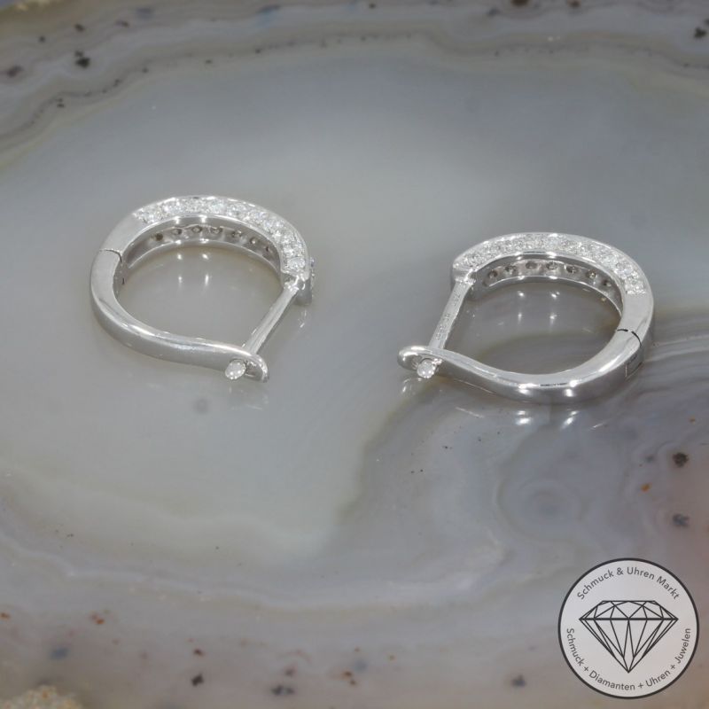 Wert 1790 € Brillant Creolen (0,52 carat) in 750er 18 K Weißgold - H1446
