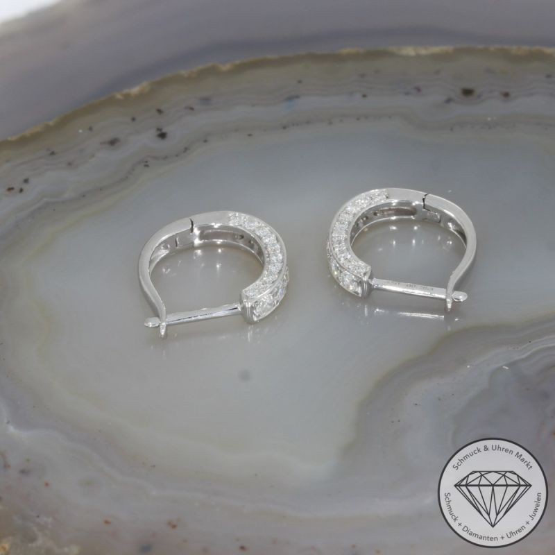 Wert 1790 € Brillant Creolen (0,52 carat) in 750er 18 K Weißgold - H1446