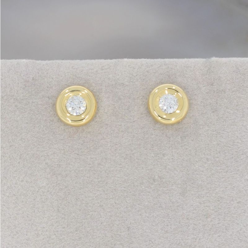 Wert 1590 € Solitär Brillant Ohrstecker Ohrringe (0,30 carat) in 750er 18 K Gelbgold - H145