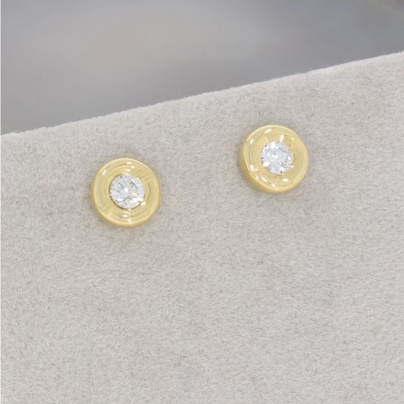 Wert 1590 € Solitär Brillant Ohrstecker Ohrringe (0,30 carat) in 750er 18 K Gelbgold - H145