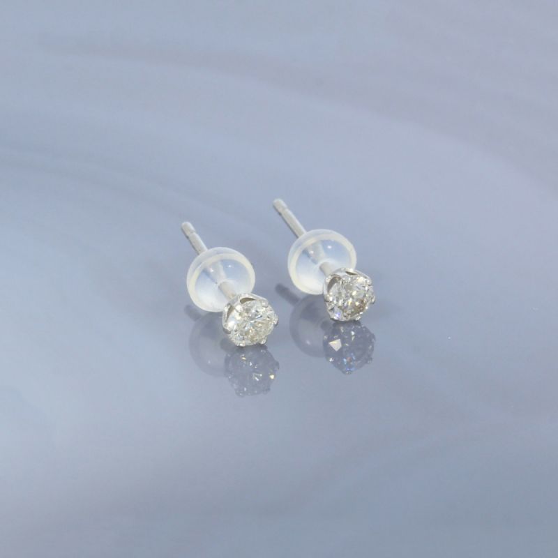 Wert 790 € Solitär Brillant Ohrstecker Ohrringe (0,32 carat) in 900er Platin - H148
