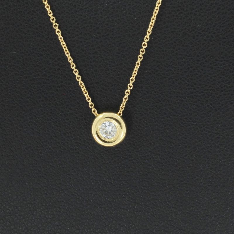Wert 970 € Solitär Brillant Anhänger Kette (0,15 carat) in 750er 18 K Gelbgold - H150