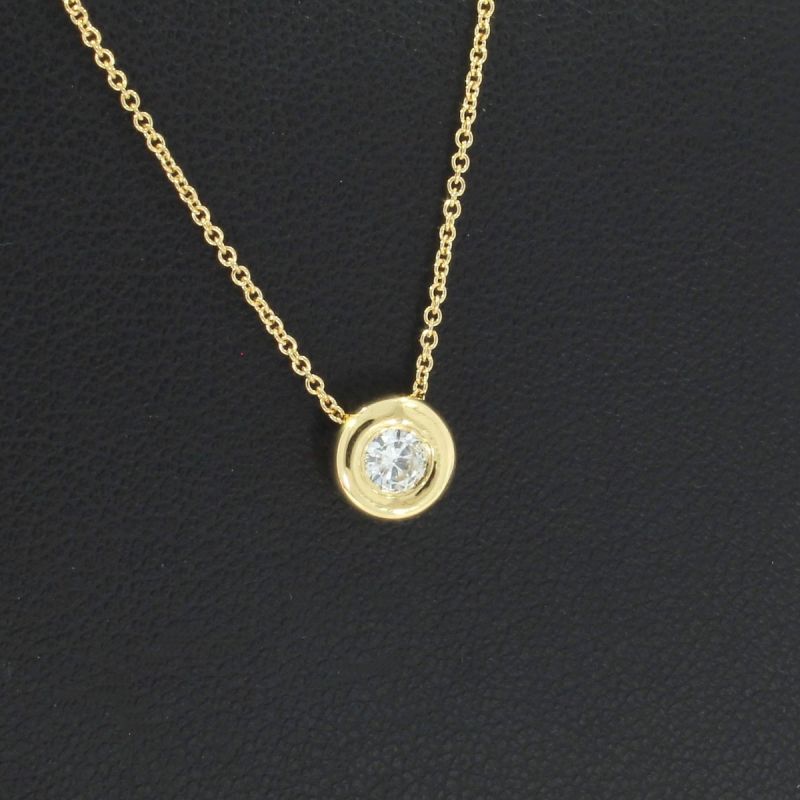 Wert 970 € Solitär Brillant Anhänger Kette (0,15 carat) in 750er 18 K Gelbgold - H150