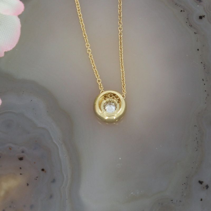 Wert 970 € Solitär Brillant Anhänger Kette (0,15 carat) in 750er 18 K Gelbgold - H150