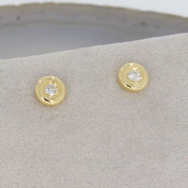 Wert 990 € Solitär Brillant Ohrstecker Ohrringe (0,10 carat) in 750er 18 K Gelbgold - H152