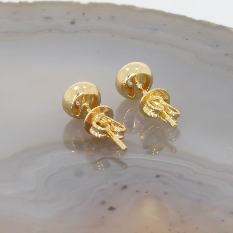 Wert 990 € Solitär Brillant Ohrstecker Ohrringe (0,10 carat) in 750er 18 K Gelbgold - H152