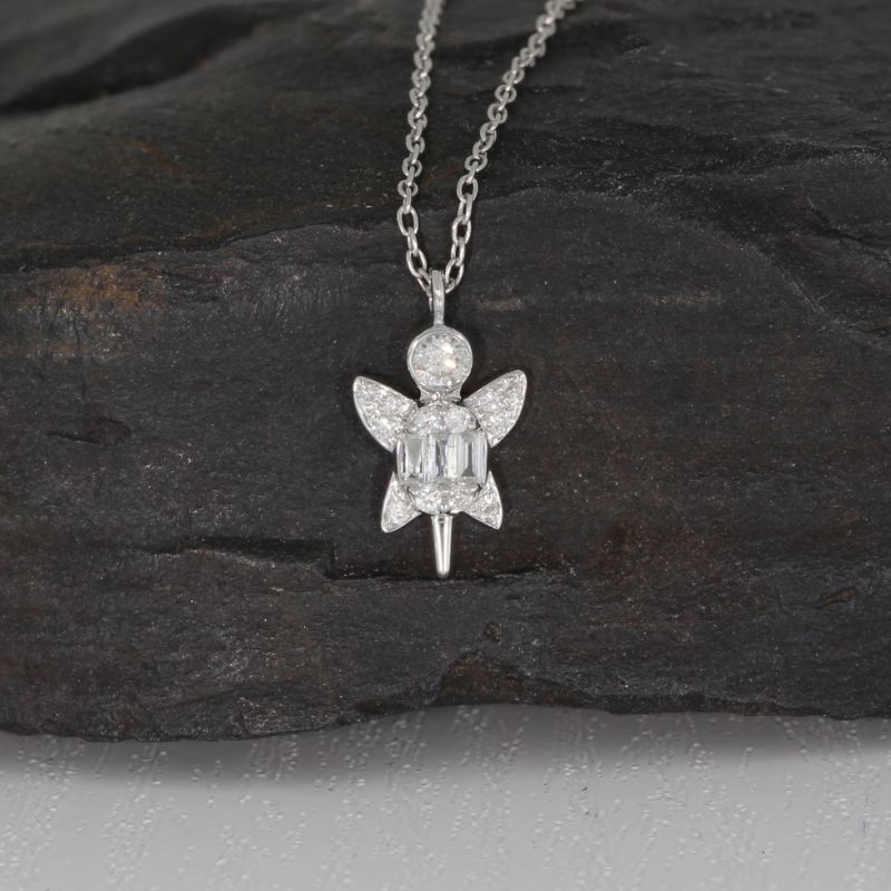 Sale! Wert 1090 € Brillant Diamant Collier Schildkröte in 750er 18 K Weißgold - H1530