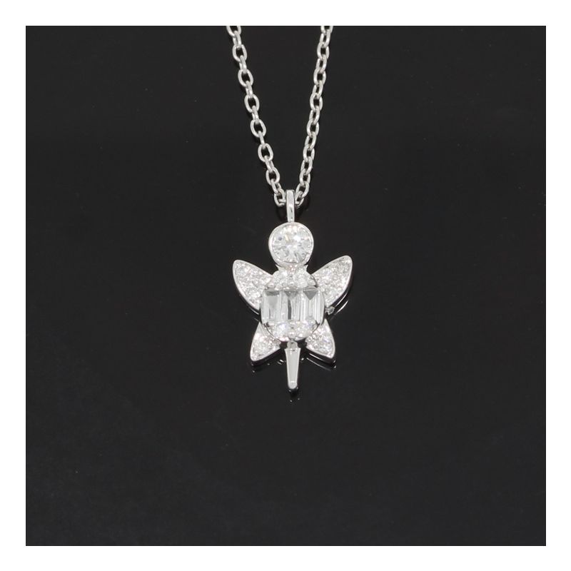 Sale! Wert 1090 € Brillant Diamant Collier Schildkröte in 750er 18 K Weißgold - H1530