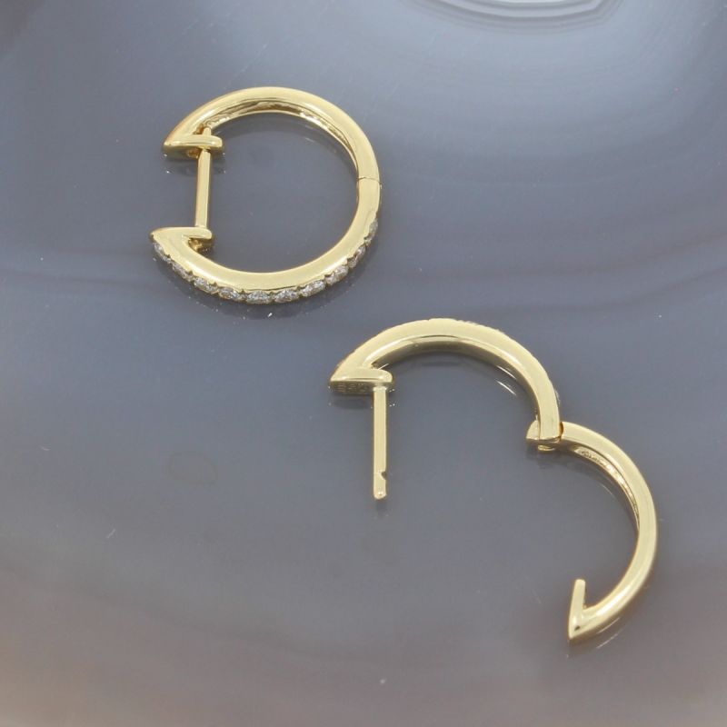 Wert 1890 € Brillant Creolen Ohrringe (0,46 carat) in 750er 18 K Gelbgold - H155