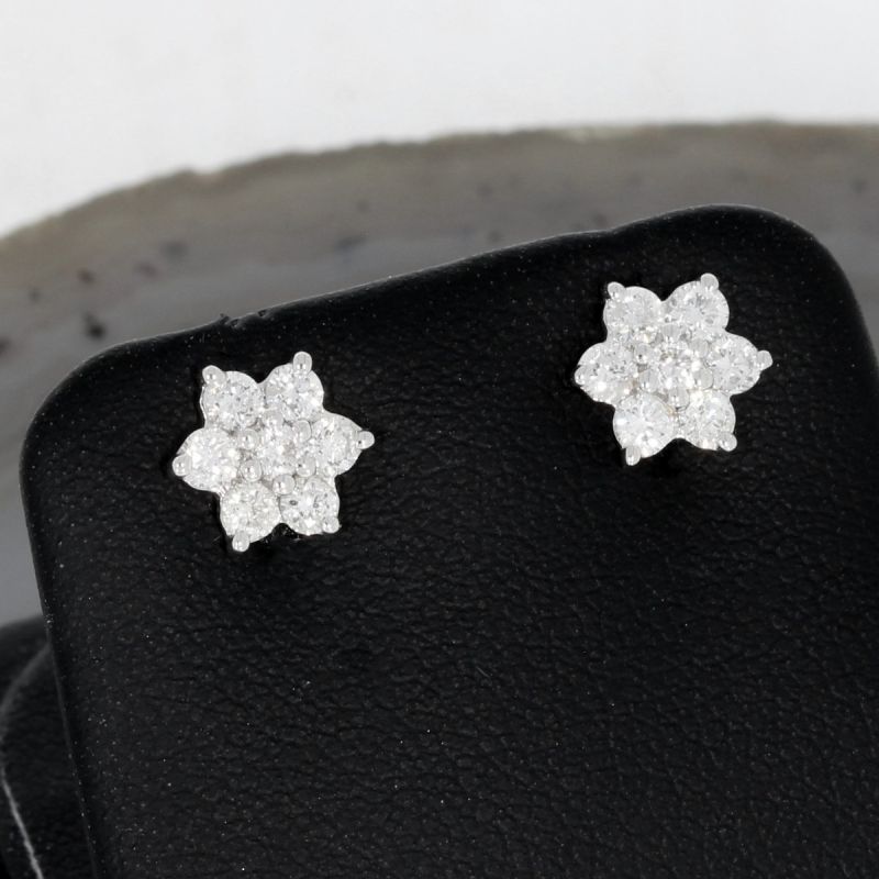 Wert 1590 € Brillant Ohrringe (0,546 carat) in 750er 18 K Weißgold - H162