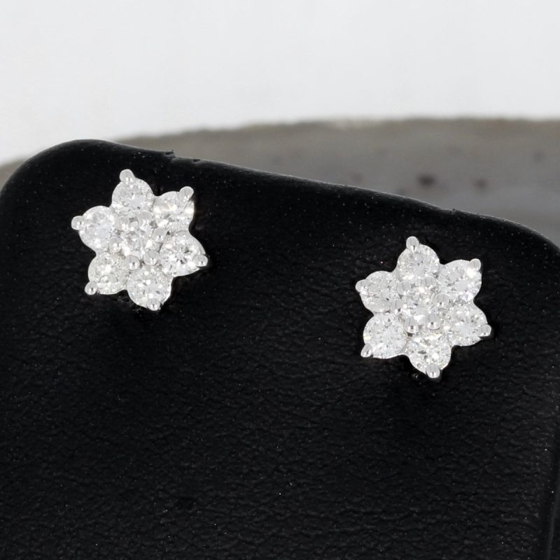 Wert 1590 € Brillant Ohrringe (0,546 carat) in 750er 18 K Weißgold - H162