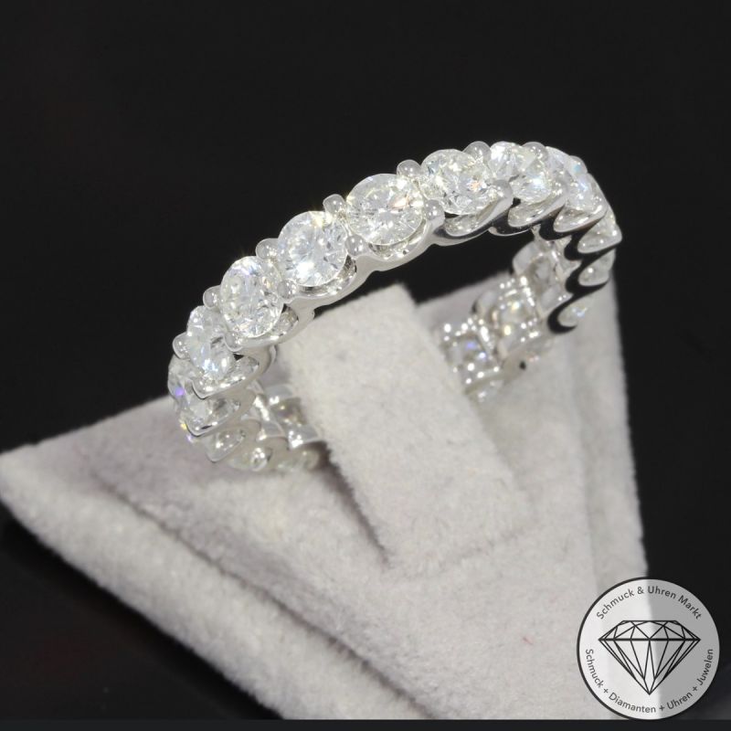 Wert 17850 € Brillant Memory Ring (4,10 carat) in 585er 14 K Weißgold Gr.55 - H1647