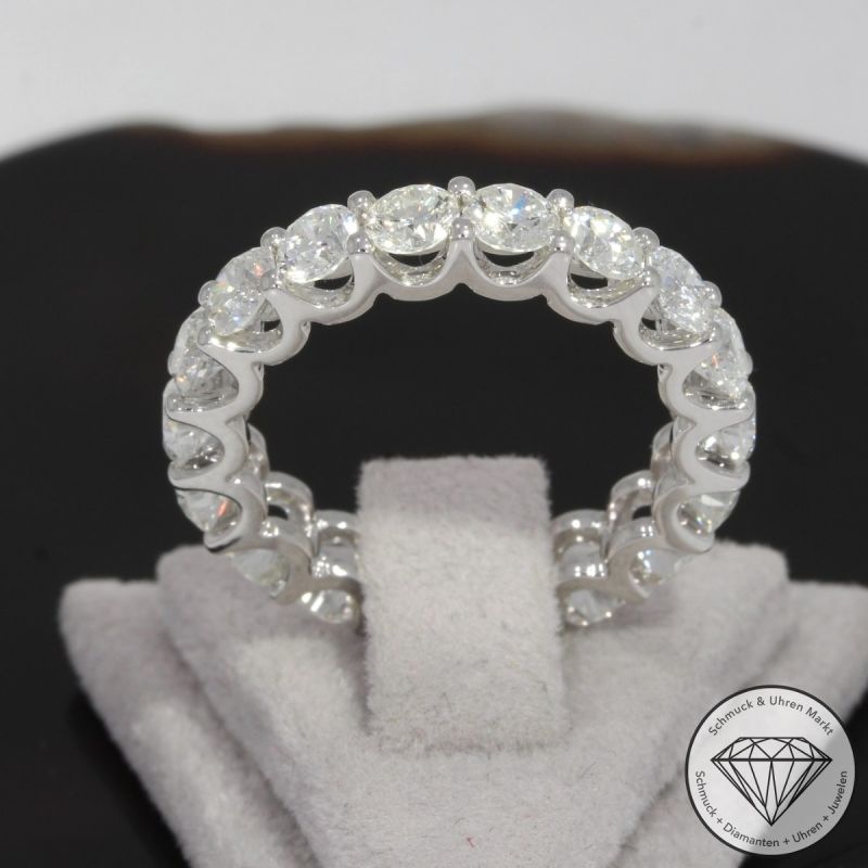 Wert 17850 € Brillant Memory Ring (4,10 carat) in 585er 14 K Weißgold Gr.55 - H1647