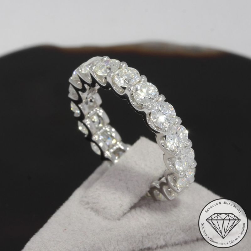 Wert 17850 € Brillant Memory Ring (4,10 carat) in 585er 14 K Weißgold Gr.55 - H1647