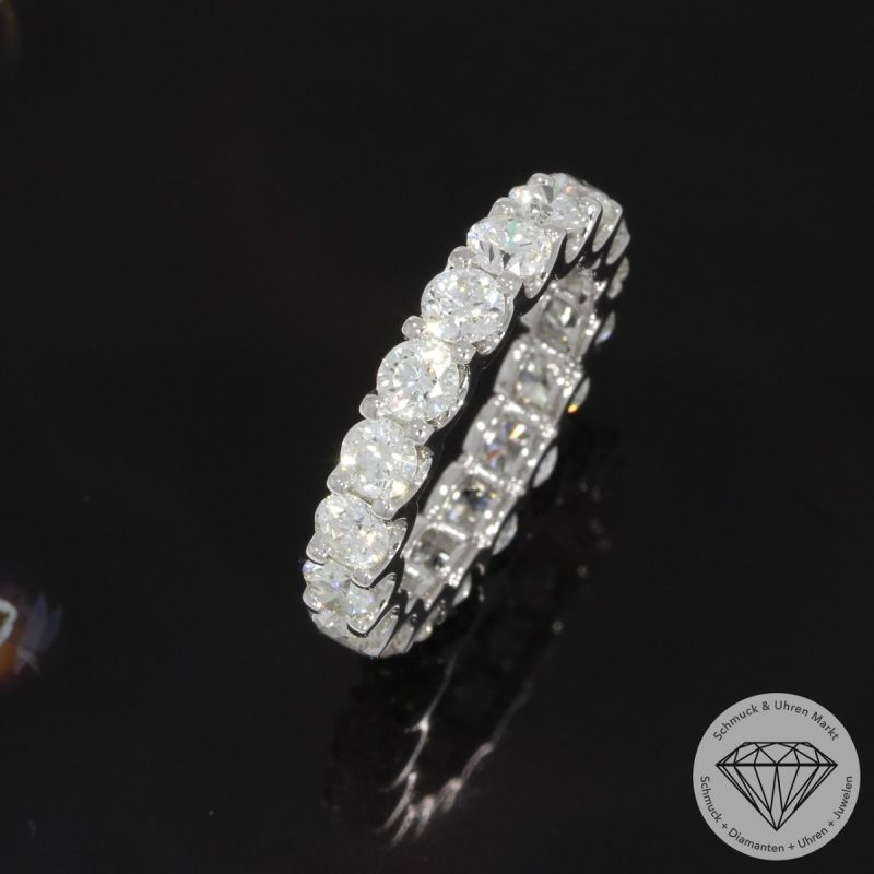 Wert 17850 € Brillant Memory Ring (4,10 carat) in 585er 14 K Weißgold Gr.55 - H1647
