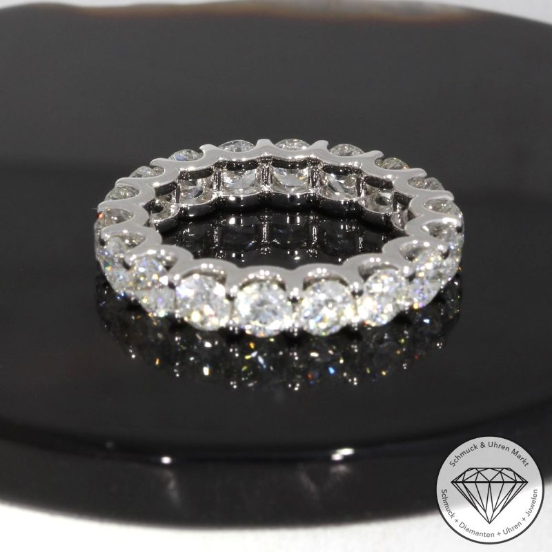 Wert 17850 € Brillant Memory Ring (4,10 carat) in 585er 14 K Weißgold Gr.55 - H1647