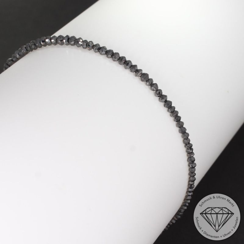 Wert 1360 € schwarzes Diamant Armband (ca.10,82 carat) in 585er 14 K Weißgold - H1649