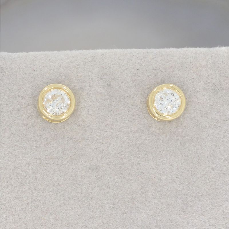 Wert 1790 € Solitär Brillant Ohrstecker Ohrringe (0,36 carat) in 750er 18 K Gelbgold - H168