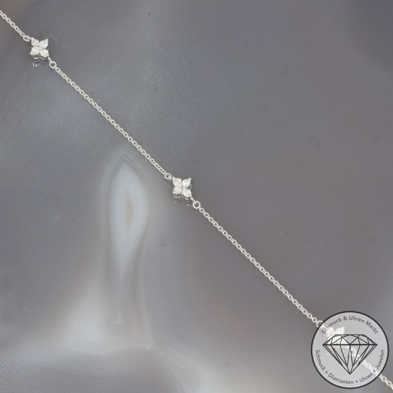 Wert 1250 € Brillant Armband (0,19 carat) in 585er 14 K Weißgold - H1775