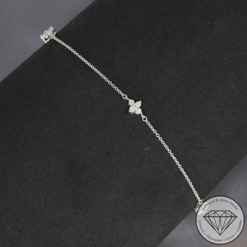 Wert 1250 € Brillant Armband (0,19 carat) in 585er 14 K Weißgold - H1775