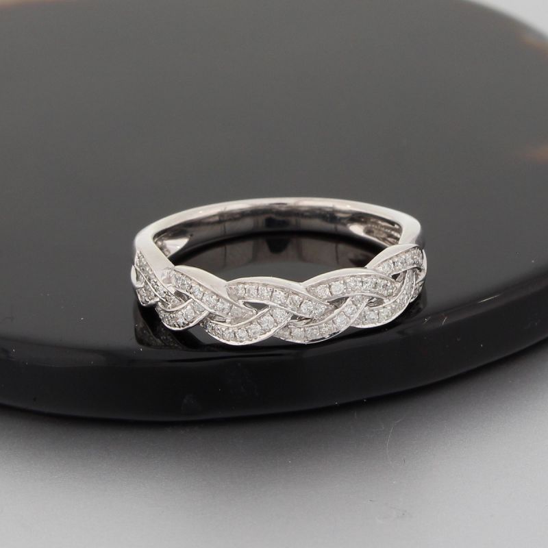 Wert 1500 € Brillant Ring (0,20 carat) in 750er 18 K Weißgold Größe 54 - H373