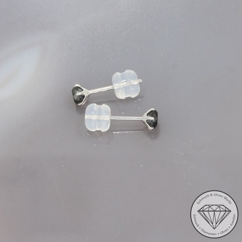Wert 400 € schwarze Diamant Ohrringe (0,50 carat) in 900er Platin - H1858