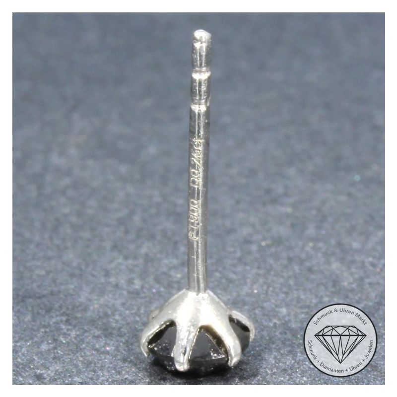 Wert 400 € schwarze Diamant Ohrringe (0,50 carat) in 900er Platin - H1858