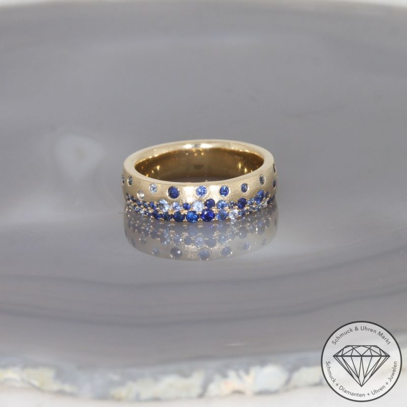 Wert 3190 € Saphir Ring in 585er 14 K Gelbgold Gr.54 - H1859