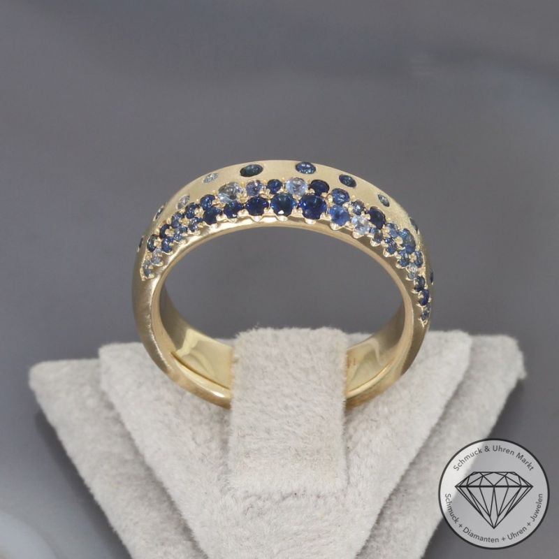 Wert 3190 € Saphir Ring in 585er 14 K Gelbgold Gr.54 - H1859