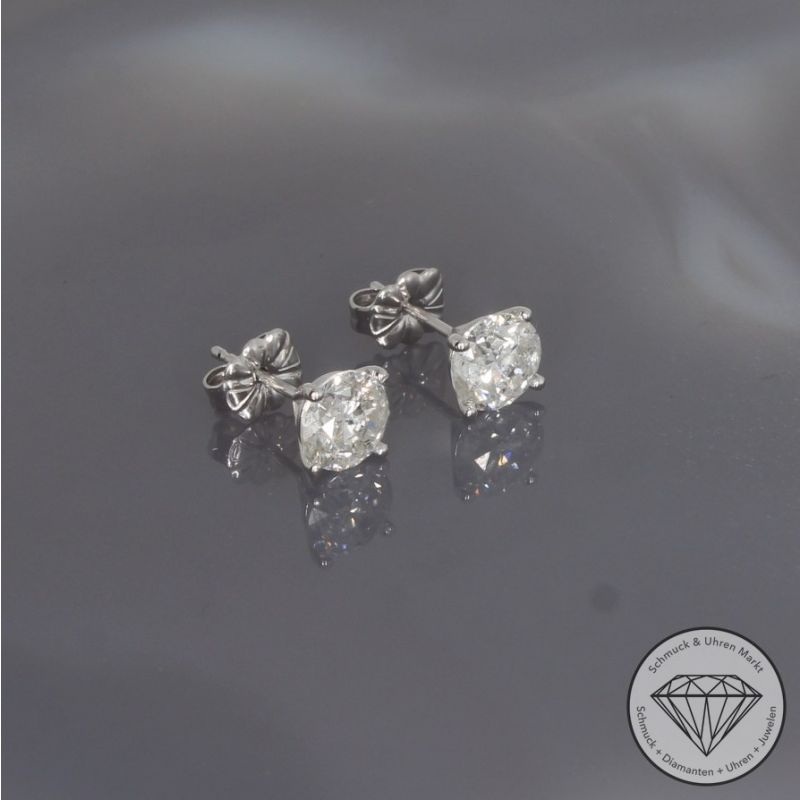 Wert 13650 € Solitär Brillant Ohrringe (2,00 carat) in 585er 14 K Weißgold - H1861