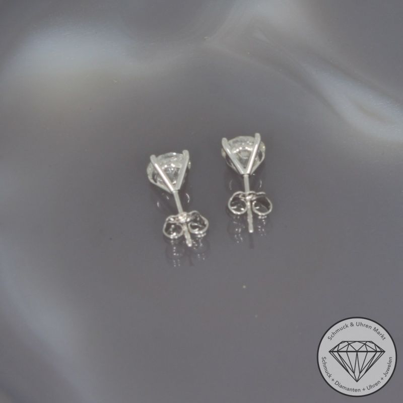 Wert 13650 € Solitär Brillant Ohrringe (2,00 carat) in 585er 14 K Weißgold - H1861