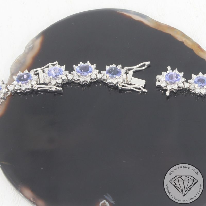 Wert 44790 € Brillant Tansanit Collier in 750er 18 K Weißgold - H1862