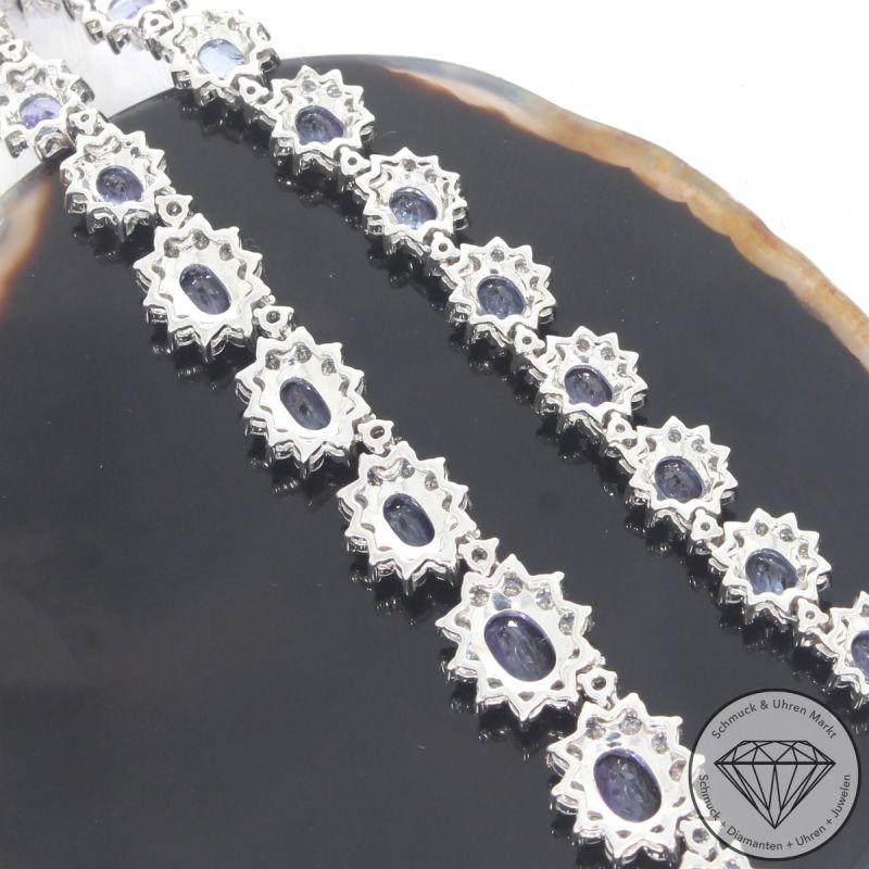 Wert 44790 € Brillant Tansanit Collier in 750er 18 K Weißgold - H1862