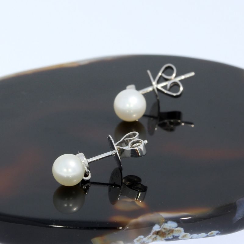 Wert 490 € Brillant Perl Ohrstecker Ohrringe (0,02 carat) in 750er 18 K Weißgold - H197