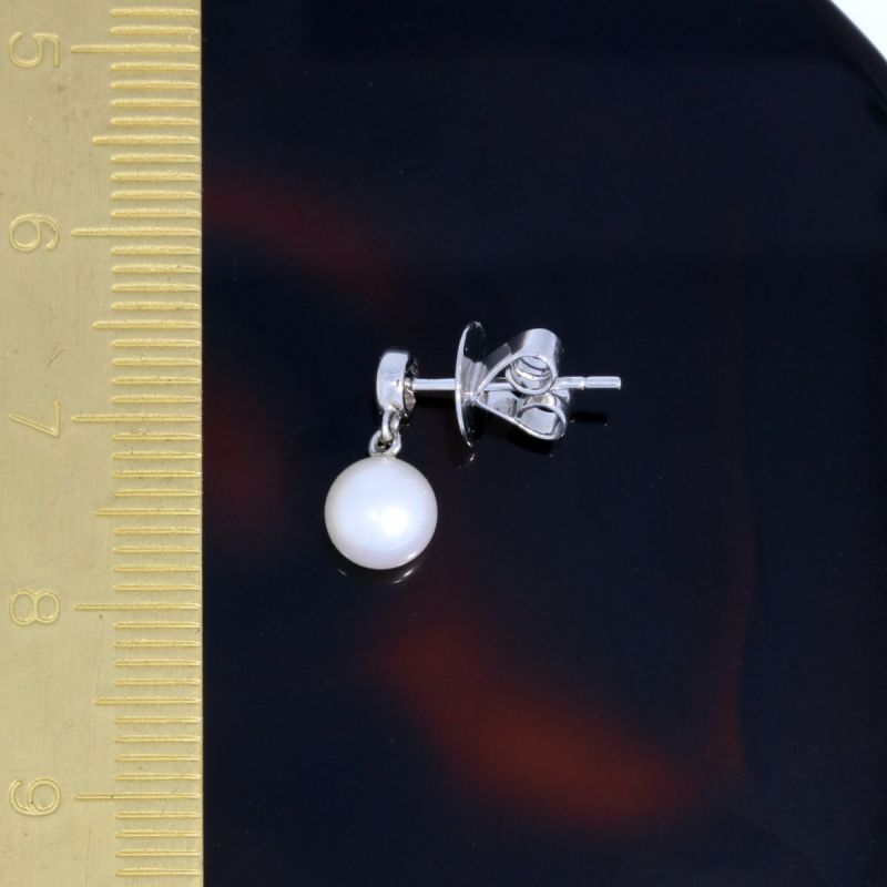 Wert 490 € Brillant Perl Ohrstecker Ohrringe (0,02 carat) in 750er 18 K Weißgold - H197