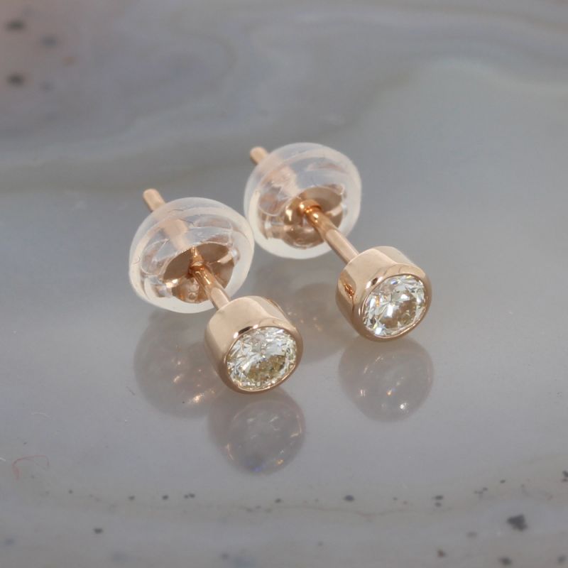 Wert 1190 € Solitär Brillant Ohrringe (0,32 carat) 750er 18 K Rosegold - H201