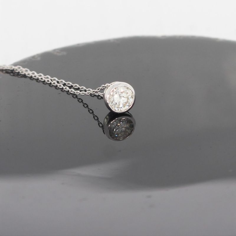 Wert 1990 € Solitär Brillant Anhänger Kette (0,30 carat) in 750er 18 K Weißgold - H212