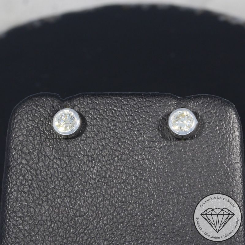 Wert 1190 € Solitär Brillant Ohrstecker Ohrringe (0,30 carat) in 750er 18 K Weißgold - H216