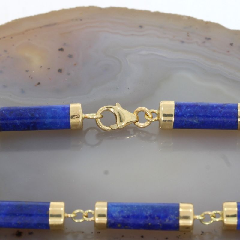 Wert 690 € Lapislazuli Armband in 585er 14 K Gelbgold - H218