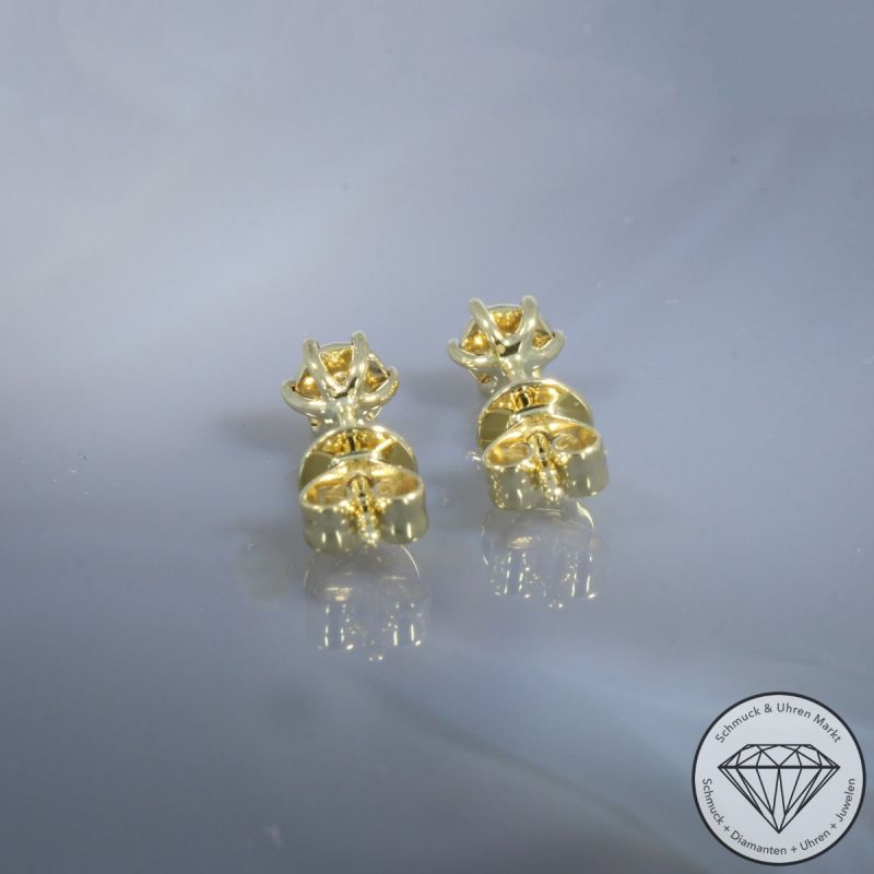 Wert 450 € Solitär Brillant Ohrstecker (0,05 carat) in 417er 10 K Gelbgold - H230
