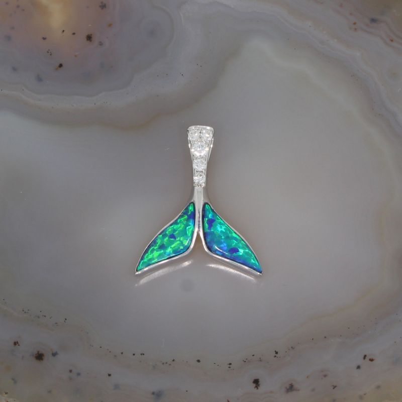 Wert 1350 € Brillant Opal Anhänger in 585er 14 K Weißgold - H231