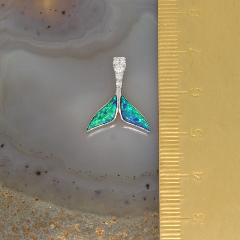 Wert 1350 € Brillant Opal Anhänger in 585er 14 K Weißgold - H231