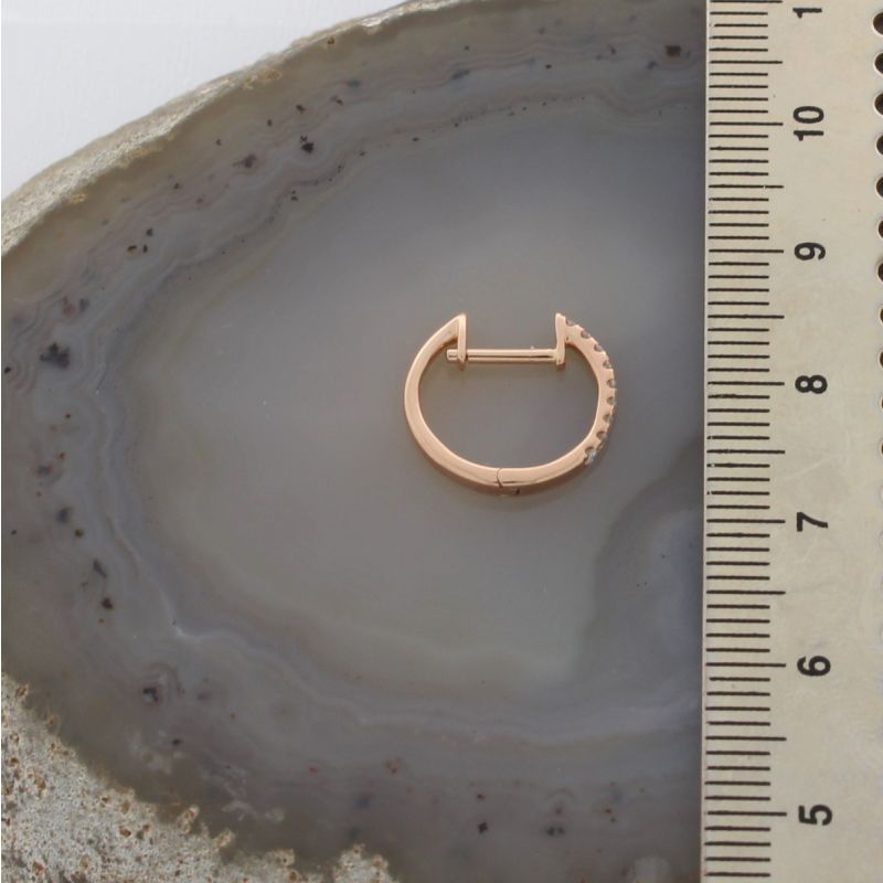 Wert 900 € Brillant Creolen Ohrringe (0,14 carat) in 750er 18 K Rosegold - H234