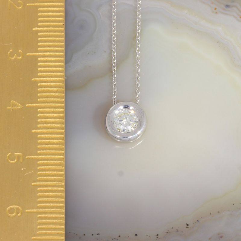 Wert 2500 € Solitär Brillant Anhänger mit Kette (0,30 carat) in 750er 18 K Weißgold - H247