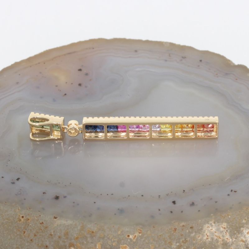 Wert 2150 € Brillant Saphir Anhänger in 585er 14 K Gelbgold - H253