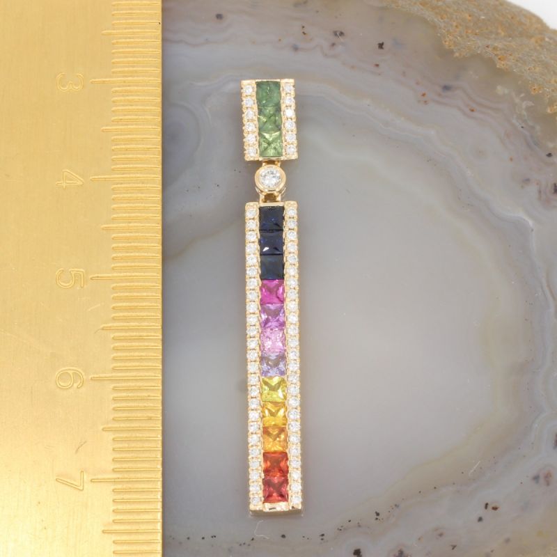 Wert 2150 € Brillant Saphir Anhänger in 585er 14 K Gelbgold - H253