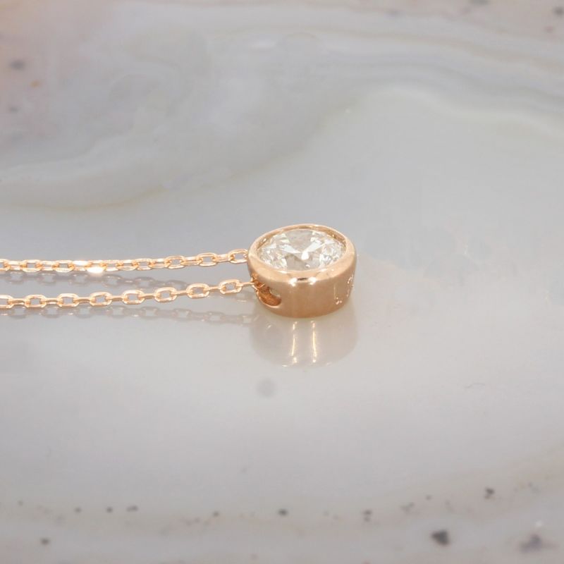 Wert 1990 € Solitär Brillant Anhänger Kette (0,30 carat) in 750er 18 K Rosegold -H258